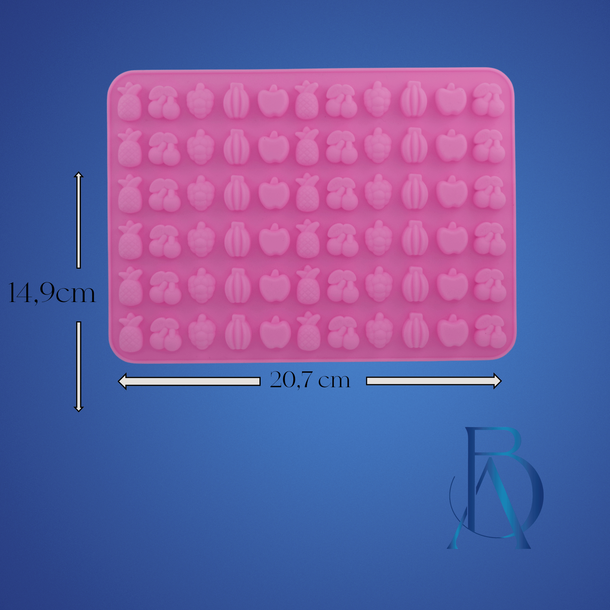 Molde silicona mini frutas