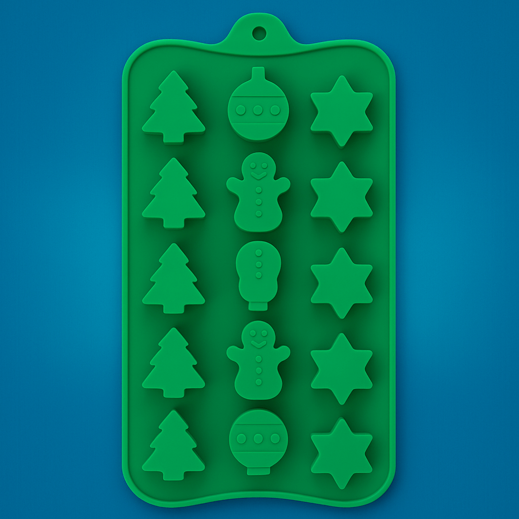 Molde de Silicona “Árboles, Bolas y Estrellas de Navidad”