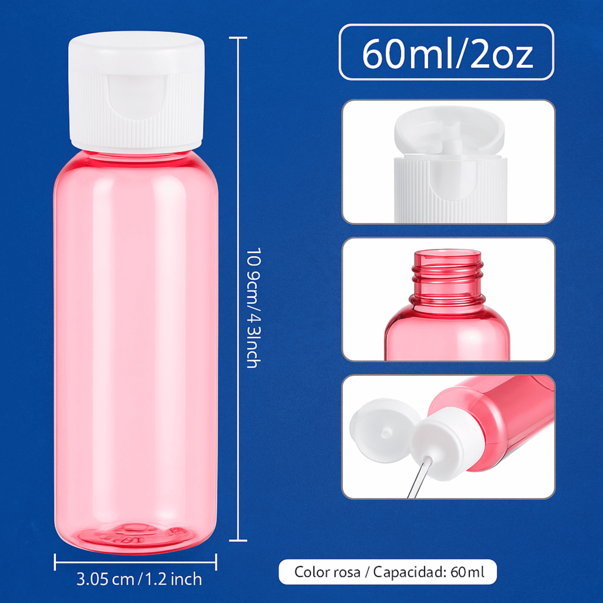 Pack 10 Botellas 60 ml Rosa
