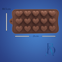 Molde Corazones choco 15 cavidades