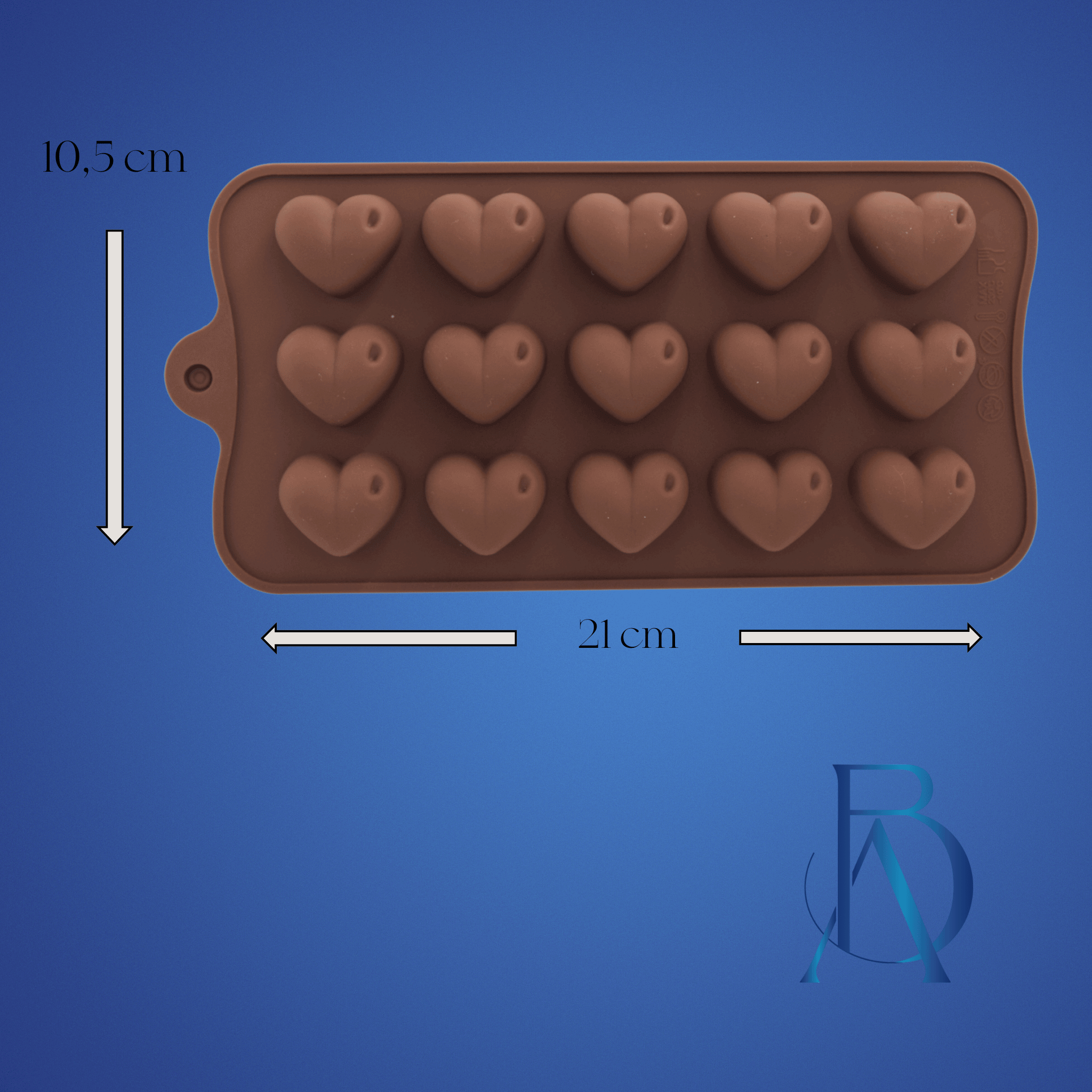 Molde Corazones choco 15 cavidades