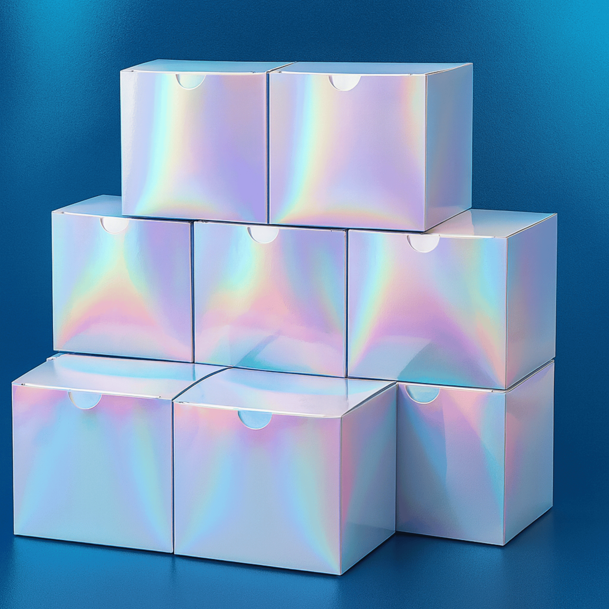 Pack de 25 Cajas de Regalo Iridiscentes 10.16x10.16x10.16 cm