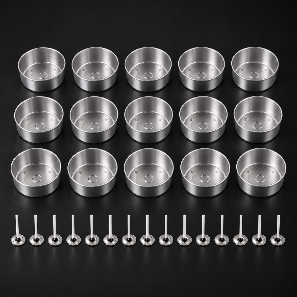 Pack de 15 moldes de aluminio y 15 mechas