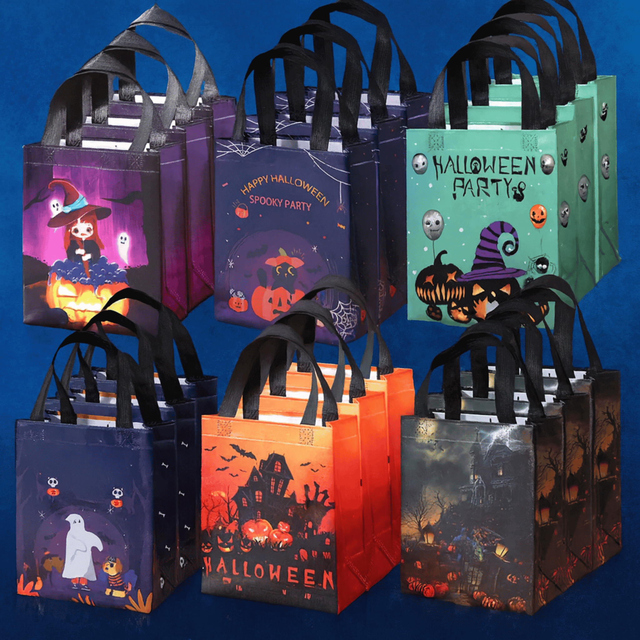Juego de 6 Bolsas de Regalo de Halloween Mixtas