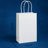 Pack de 10 Bolsas de Papel Kraft Blanco – 15 × 8 × 21 cm